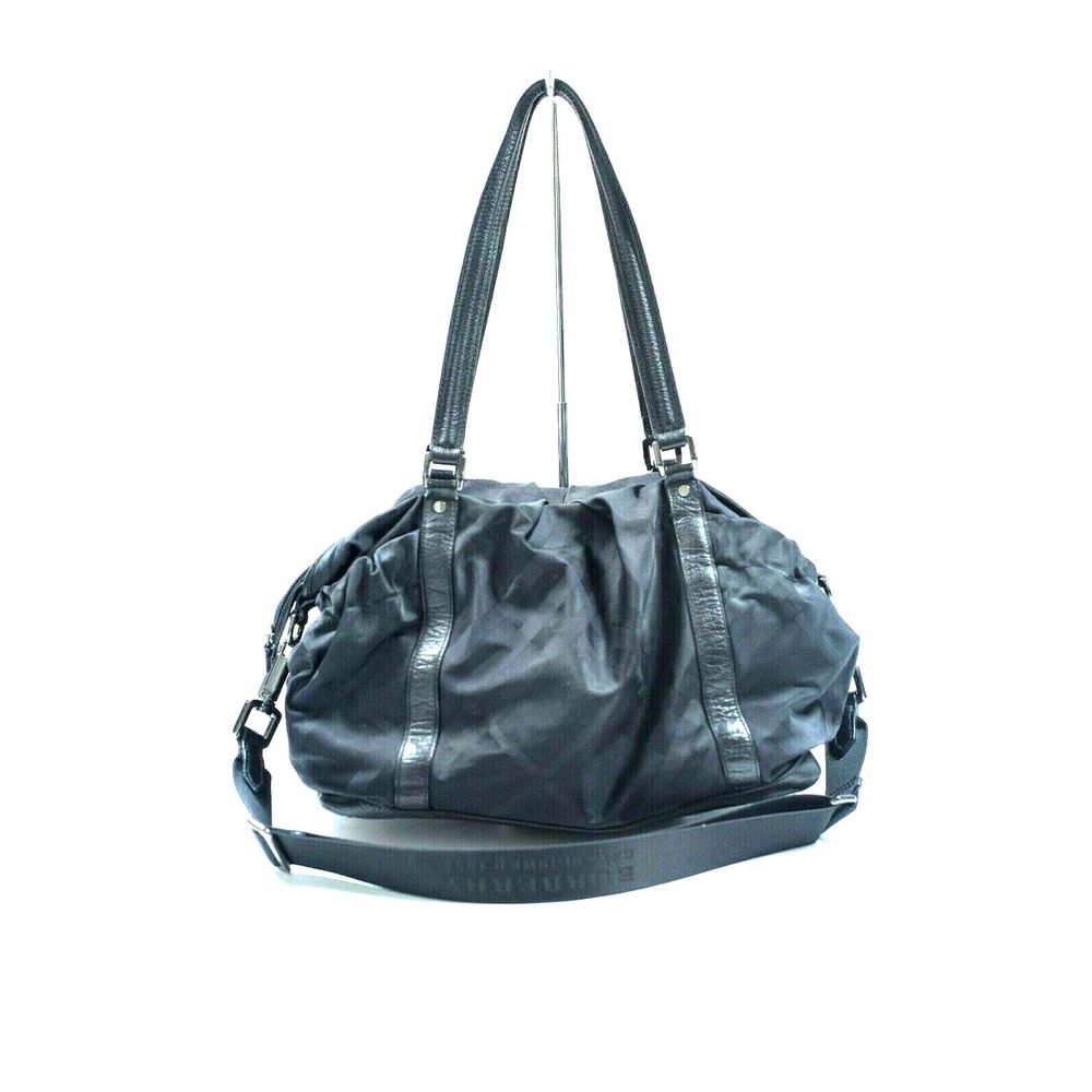 Burberry Black Purse Tonal Check Diaper Tote Bag